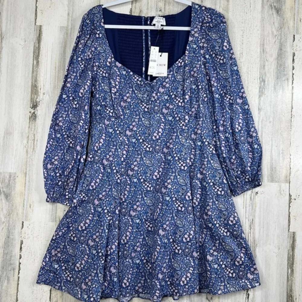 NEW! J. Crew x Liberty Floral Dress Womens Sz 12 Sweatheart Spring Bourton Bloom